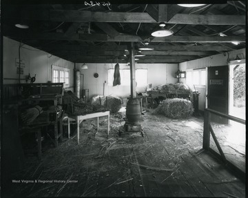 The interior of the Reliable Broom Plant in Grafton, West Virginia.