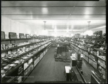 China, photographs, furniture, and other goods line the interior of C.G. Turner's Store in Grafton, W. Va.