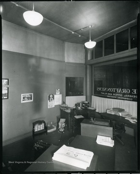 The interior of the Grafton News Office in Grafton, West Virginia.