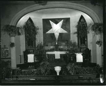 Decorated altar in a church in Grafton, W. Va.