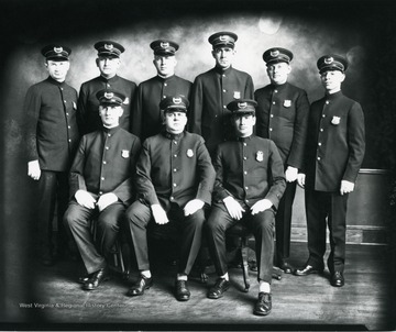 Group portrait of police officers in Grafton, W. Va.