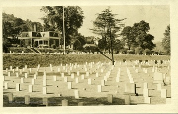 A picture postcard of graves at the National Cemetery in Grafton, West Virginia.