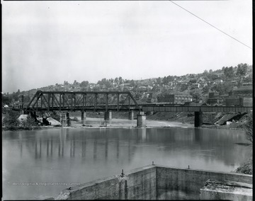 View of town of Grafton with bridge crossing the river.