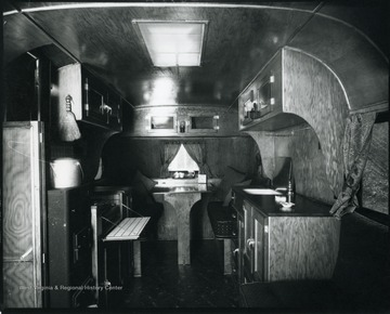 Eating area in the inside of a camper, Grafton, W. Va.