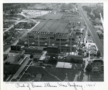 Aerial view of a plant the Owens-Illinois Glass Company in Huntington, West Virginia.