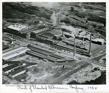 An aerial view of the Standard Ultramarine Company Plant, Huntington West Virginia.