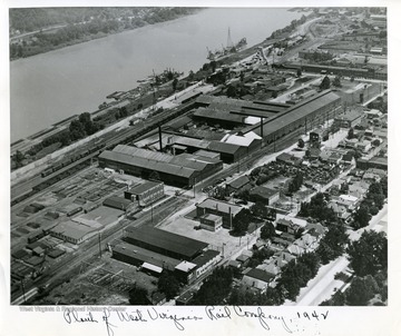 Aerial view of the West Virginia Rail Company Plant in Huntington, West Virginia. 