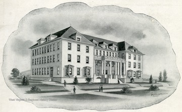 Architect's Draft For a New Dormitory Building at the Lewisburg Female Institute.