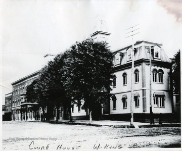 Courthouse with trees in front of it on West King Street, Martinsburg, W. Va.