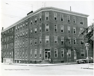 Two people going into the city hospital in Martinsburg, W. Va.