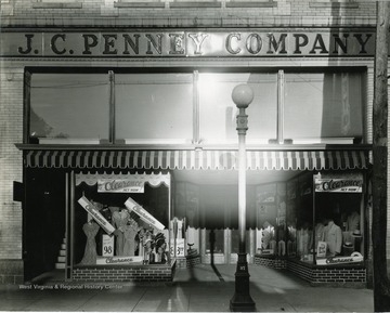 The front showcases of the J.C. Penney Company store in Martinsburg, West Virginia holds clearance items.