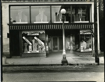 A close-up view of the front of the J.C. Penney Company's Clearance showcases in their Martinsburg, West Virginia store.