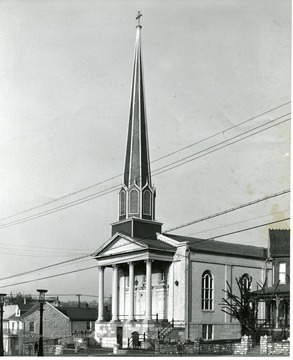 The front of St. Joseph's Church in Martinsburg, West Virginia.