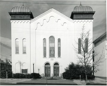 Facade of the Calvary Methodist Church in Martinsburg, West Virginia.