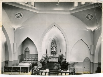 The interior of Christ Reformed Church in Martinsburg, West Virginia.