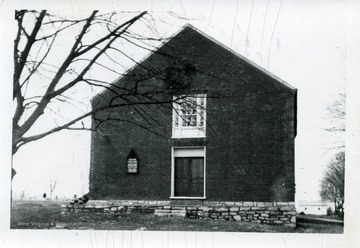 The front of an unidentified church in Martinsburg, West Virginia. 