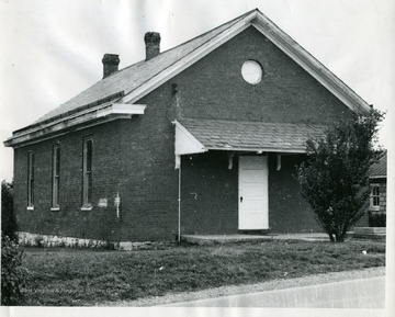 The front of an unidentified church in Martinsburg, West Virginia.