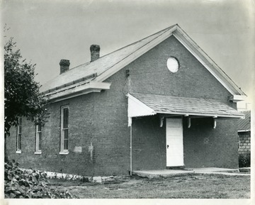 The front of an unidentified church in Martinsburg, West Virginia.