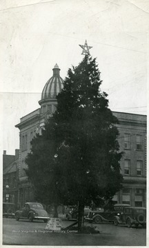 Large Christmas tree in downtown Martinsburg, W. Va.