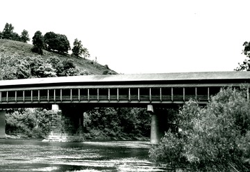 Covered bridge about a river, Martinsburg, W. Va.