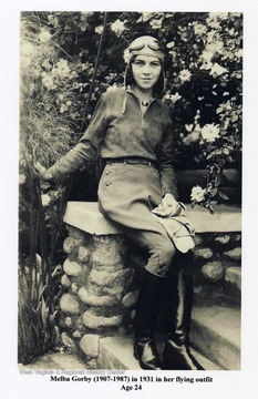 'Melba Gorby (1907-1987) in 1931 in her flying outfit. Age 24.'