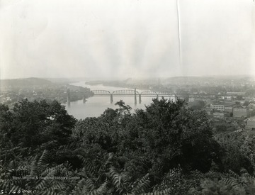 Ohio River view of Neal Island in Parkersburg, West Virginia of Wood County.