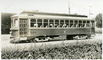 'Monongahela - West Penn Public Service Co; No. 629; Trucks Brill. Color Orange.  Roof Deck; Remarks Seats 44 passengers.  Taken at Parkersburg, W. va.; E.G. Mafeer, Jr., Camp Hill, PA.'