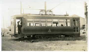 'Monongahela - West Penn Public Service Co.  Color, Green.  Roof, Arch.  Remarks, Seats 28 passengers.  E.G. Mateer, Jr. Camp Hill, PA.'