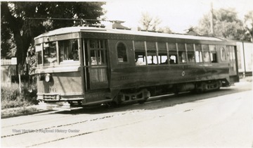 'Monongahela - West Penn Public Service Co.  Color, Orange.  Roof, Arch.  Remarks, Seats 44 passengers.  E. G. Mateer, Jr. Camp Hill, PA.'