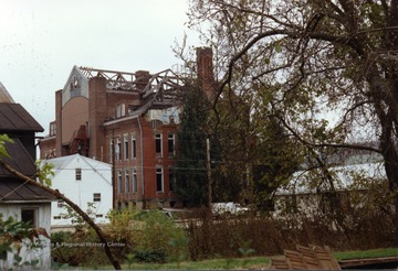 Backside view of Sistersville High school showing an open roof, Sistersville, W. Va.