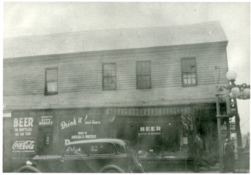 'On the S. W. corner of Pleasant and High Streets.  First two story building in Morgantown.'