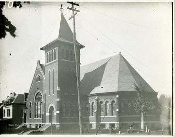 View of Presbyterian Church on High and Kirk Streets in Morgantown, West Virginia.