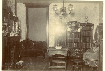 View of J. T. Lakin's Library at his residence, 21 Thirteenth Street, in Wheeling, West Virginia.