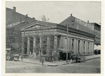 'The Old Exchange Bank Building, Corner Twelfth and Main Streets, Wheeling, Razed   Several years ago.'