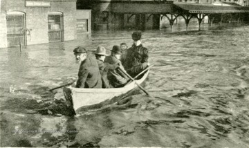 'Boating on the P.C.C. and St. L. R. R. in Flood of March 1907 at Wheeling, W. Va.'