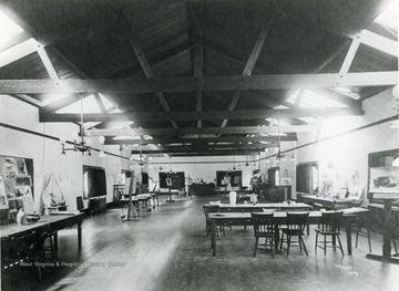 Interior of the Mt. de Chantal Academy in Wheeling, W. Va. Large studio room. 