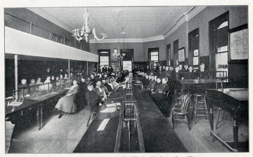 Interior view of the Wheeling Business College in Wheeling, Ohio County, West Virginia.