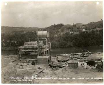 '3:00 P.M. July 1, 1941.  Looking east at quenching station from tower No. 2. Photograph Number 141.'