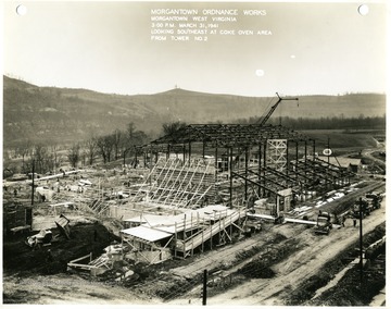 '3:00 P.M. March 31, 1941.  Looking southeast at coke oven area from tower No. 2. Photograph No. 116.'