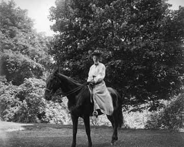 Leila Jesse Frazier was one of the first women to graduate from WVU's College of Law in 1899. She arrived in Morgantown to start her academic career, after riding a horse "man fashion" and unaccompanied, across the mountains from Martinsburg.