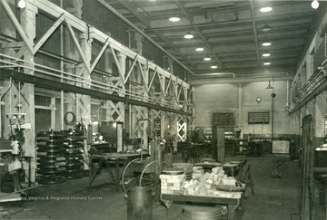 'United States Engineer Office. Corps of Engineers United States Army. Pittsburgh, Pennsylvania. Morgantown Ordnance Works-Morgantown, West Virginia: Interior-Maintenance Shops and Stores. January 22, 1944. No. 21676.'