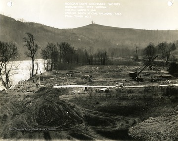'Morgantown Ordnance Works, Morgantown, West Virginia, 2:00 P.M. March 31, 1941. Looking South at Coal Unloading Area From Tower Number 3. Photograph No. 117.'