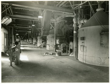 Bldg. 120, Looking South. From Volume One of Morgantown Ordnance Plant Pictures at Morgantown, W. Va.  Constructed and Operated by the Ammonia Department, E. I. Dupont De Nemours and Company.