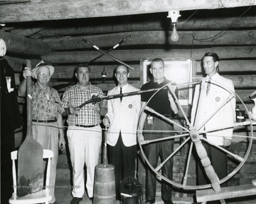 Included are at far right, Russell J. Hayhurst (landscaping); center, Homer C. Davis (Nationwide Insurance; far left, Harry Smith'.