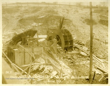Ruins of the fan and boiler house after the Monongah explosion. Note: image is taken from the original print donated to the West Virginia Collection.