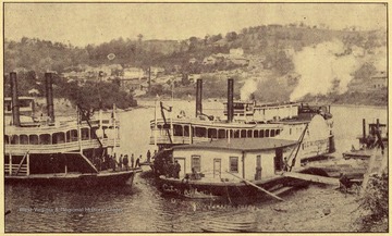 'Westover lies on the West Bank of the River, directly opposite the City and to all intents and purposes is a part thereof, and will soon rival the City in industry and fine residences. Transportation in addition to the B. and O. and the B. and N. railroad (the latter now building) the Morgantown and Kingwood railroad extends eastward through the Deckers Creek and Cheat River valleys to Rowlesburg, opening up to development vast coal, timber, lime, stone and sand deposits, all of which have tended to increase Morgantown's business and commercial advantages. Then we have slackwater , with daily lines of packets to Pittsburg and Fairmont, which gives us competition in rates that could not otherwise be obtained.'