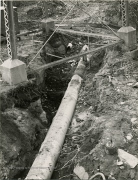 Pipeline installation for Decker's Creek Sewage project.