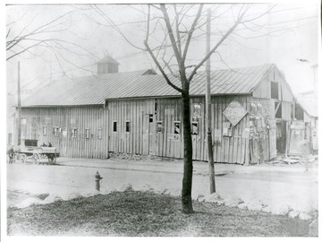 View of Wallace House Stables facing the Junior High site on Spruce Street in Morgantown, West Virginia.