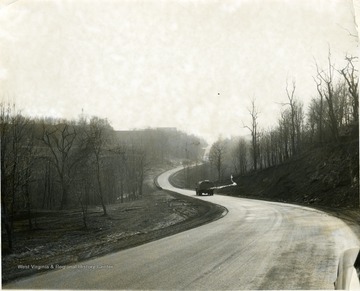 A picture of Harman Run Road looking southeast.