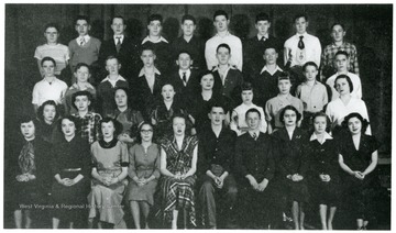 Group portrait of Homeroom 311 Class (left to right)Griffin, Kinnan, Foisset, Kennedy, Huggins, Nixon, Huggins, Geiler, Jack, Meadows. ROW--2: Howell, Lemley, Himes, Graham, Ladd, Keaton, Norberg, Mrs. Deeds. ROW--3: Kramer, Lazzelle, McBee, Hinebaugh, McVey, Netz, Fulk, Gregary, Juzinar. ROW--4: Fitchett, Jackson, Holmes, Klein, McClain, Graham, Harner, Goudemond, Lovering